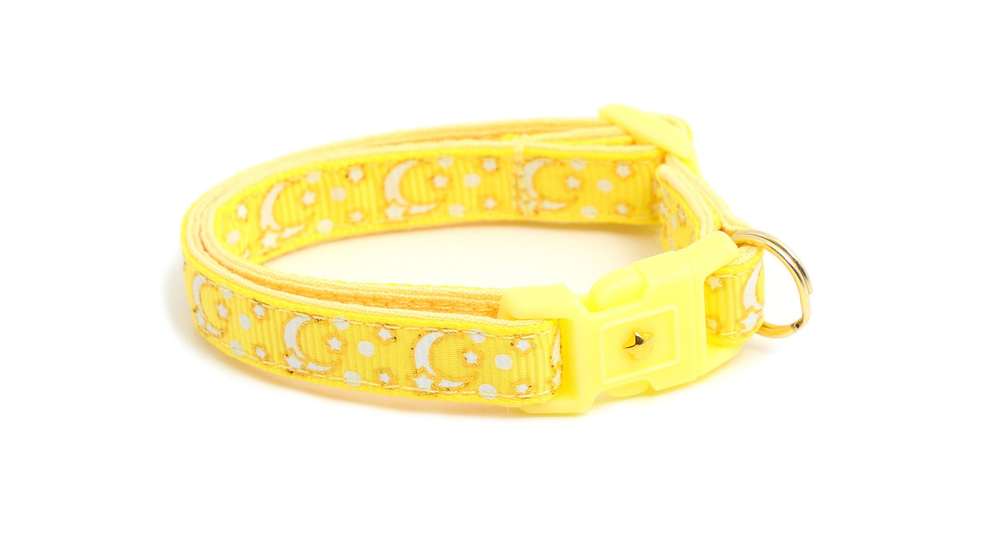 Gold Moons and Stars on Yellow Cat Collar-8