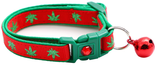 Marijuana Leaves Breakaway Cat Collar-10