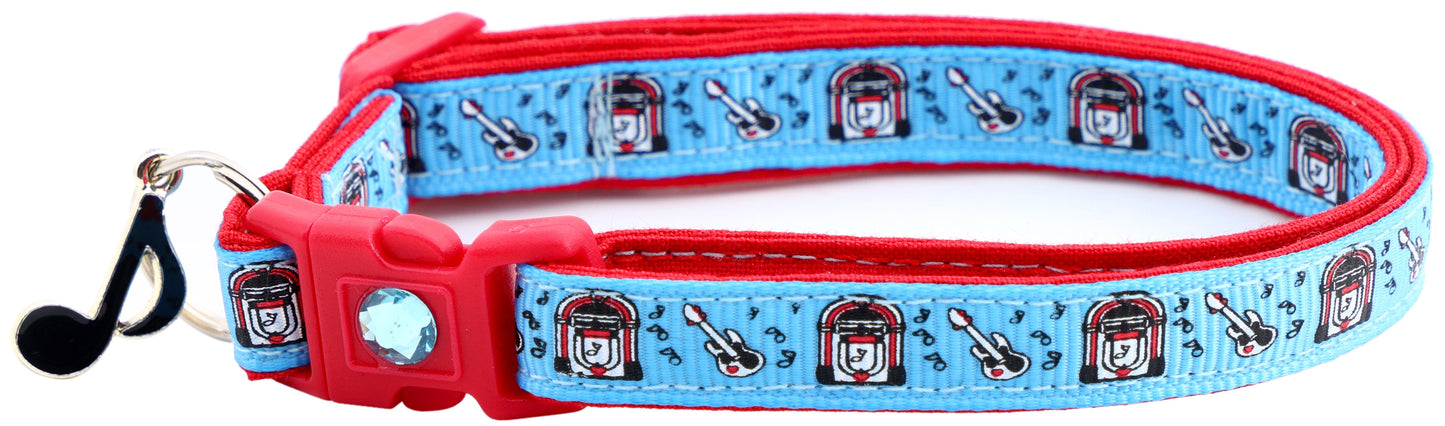 Soda Shop Guitars & Juke Boxes Cat Collar-11