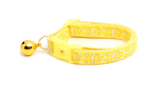 Gold Moons and Stars on Yellow Cat Collar-0
