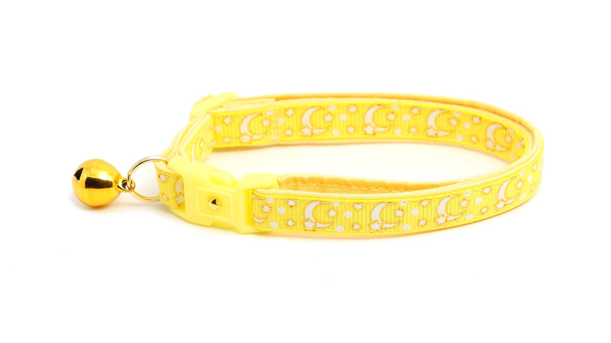 Gold Moons and Stars on Yellow Cat Collar-3