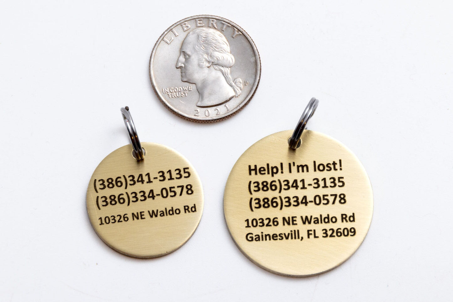Engraved Greek Laurel Pet ID Tag - Cat or Dog Royal Purple and Gold Name Tag - Greek God Pet ID Tag-1