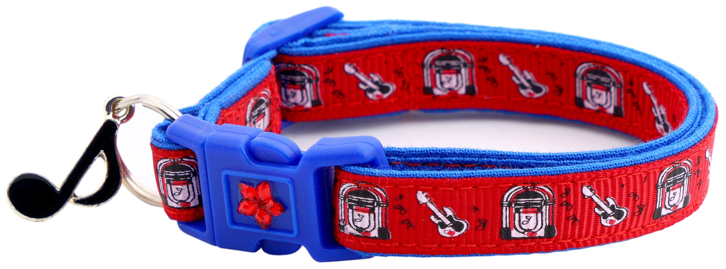Soda Shop Guitars & Juke Boxes Cat Collar-13