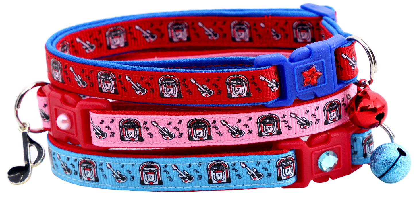Soda Shop Guitars & Juke Boxes Cat Collar-0